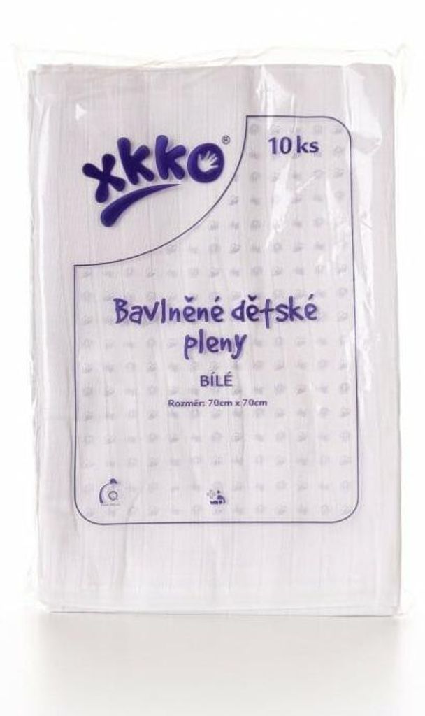 XKKO Classic bavlnené plienky 70x70 biele - 10ks Obrázok produktu 