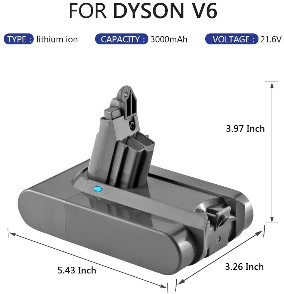 21.6V 3.0Ah Batterie Pour Dyson SV03 SV05 SV06 SV07 SV09 V6 DC58