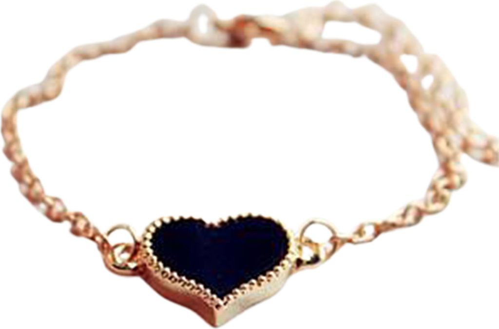 Damen Armband Herz Dress Up Schmuck All Match Süßes Armband Mädchen Geschenk-Schwarz