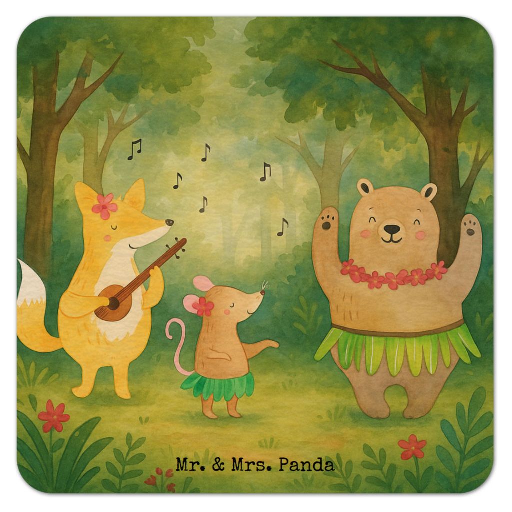 Mr. & Mrs. Panda Tassenuntersetzer Waldtiere Aloha Design 100er Set - Weiß - Geschenk, Wald, Tischuntersetzer, Bär, Lustige Sprüche, bierunterse...