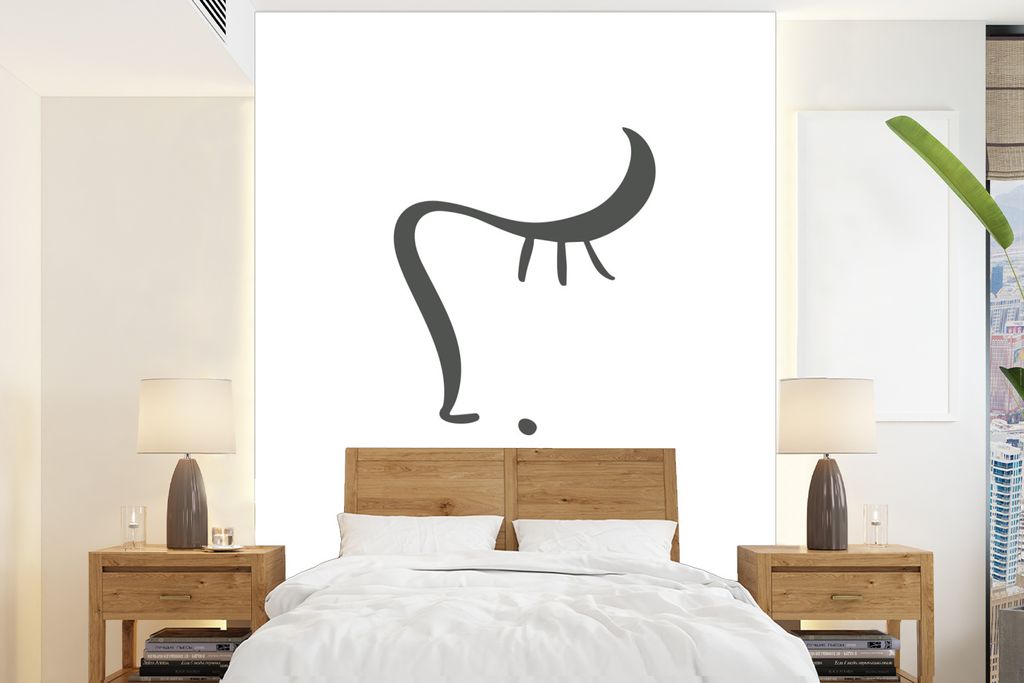 MuchoWow Fototapete für Wohnzimmer oder Schlafzimmer Wandtapete Vinyl Motivtapete Frau - Gesicht - Abstrakt - 175x240 cm - Schlafzimmertapete