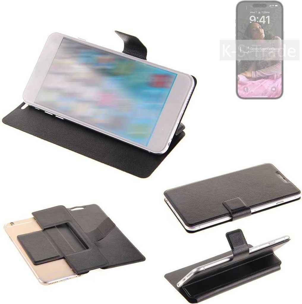 K-S-Trade Schutzhülle kompatibel mit Apple iPhone 14 Pro Max Schutzhülle Flip Cover Klapphülle Wallet Case Slim Handyhülle bookstyle schwarz