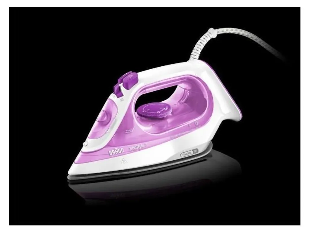 Ferro da stiro a vapore, Braun TexStyle 3 SI3030PU, 2300 W, getto di vapore 45 g/min, serbatoio acqua 270 ml, piastra in super ceramica, sistema anticalcare