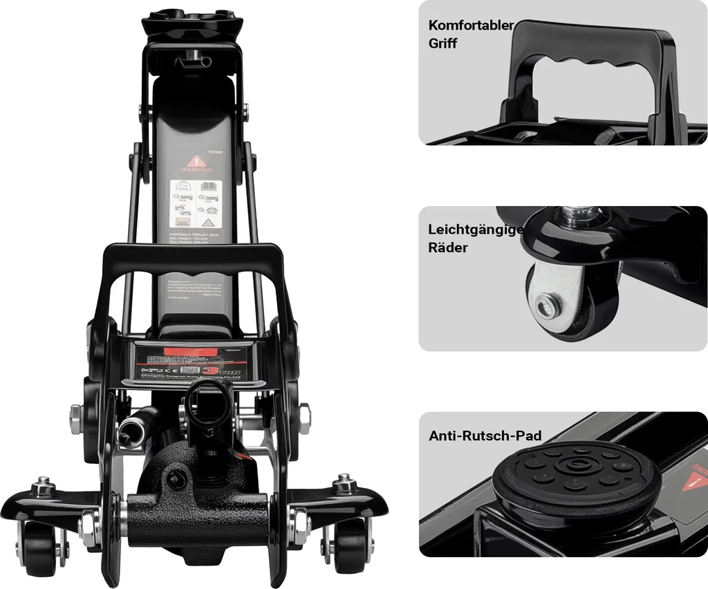 Wiltec Martinetto Idraulico 3t: Cric Professionale per Auto e SUV - 7