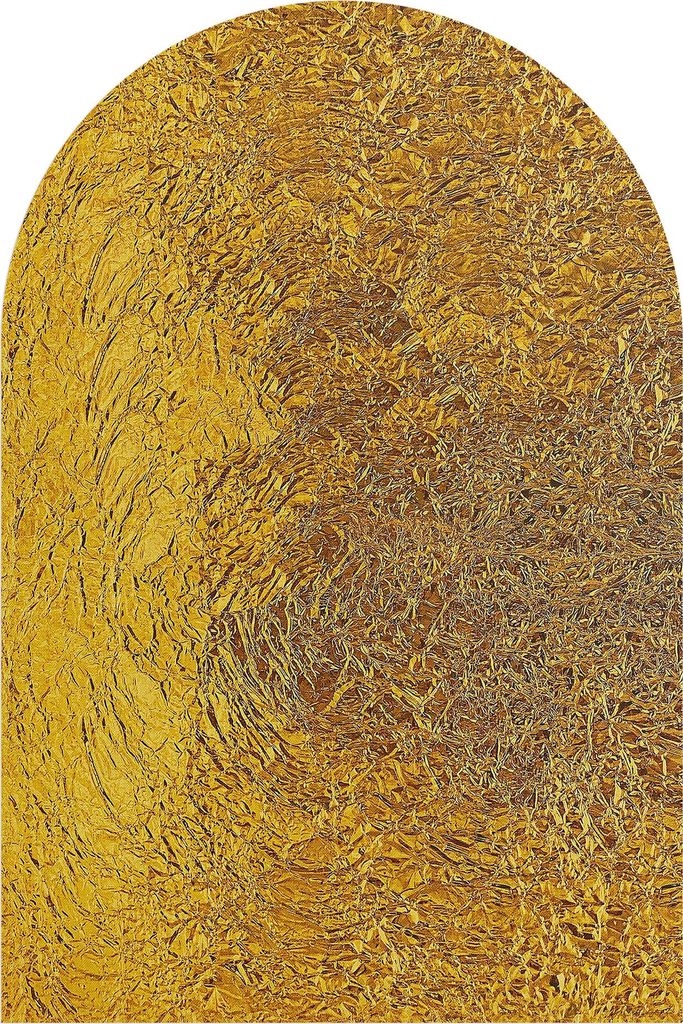 DEQORI Fototapete Rundbogen 100x150 cm 'Relief in Goldoptik' Wand Tapete Leinwand Sticker