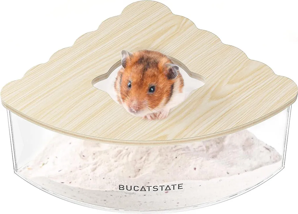 Bac à sable pour hamster nain et lemming - Accessoire de douche d'angle