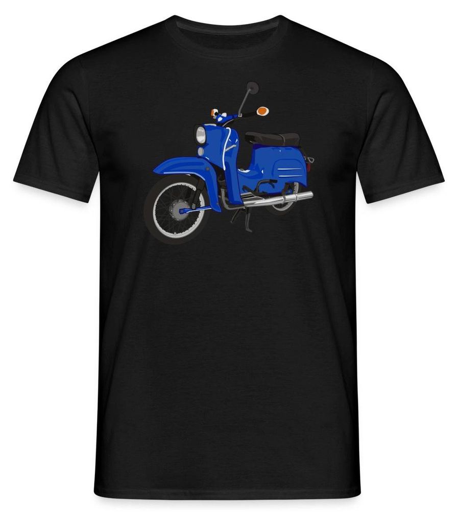 Spreadshirt Vintage Dunkelblaue Simson Schwalbe Moped Männer T-Shirt, XL, Schwarz