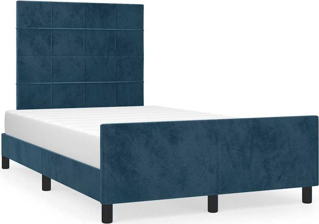 vidaXL Bettgestell ohne Matratze Dunkelblau 120x200 cm Samt