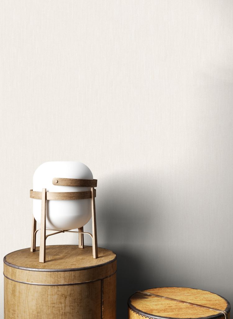 NEWROOM Tapete Creme Vliestapete Unifarbe - Unitapete Uni Beige Streifen Struktur Modern
