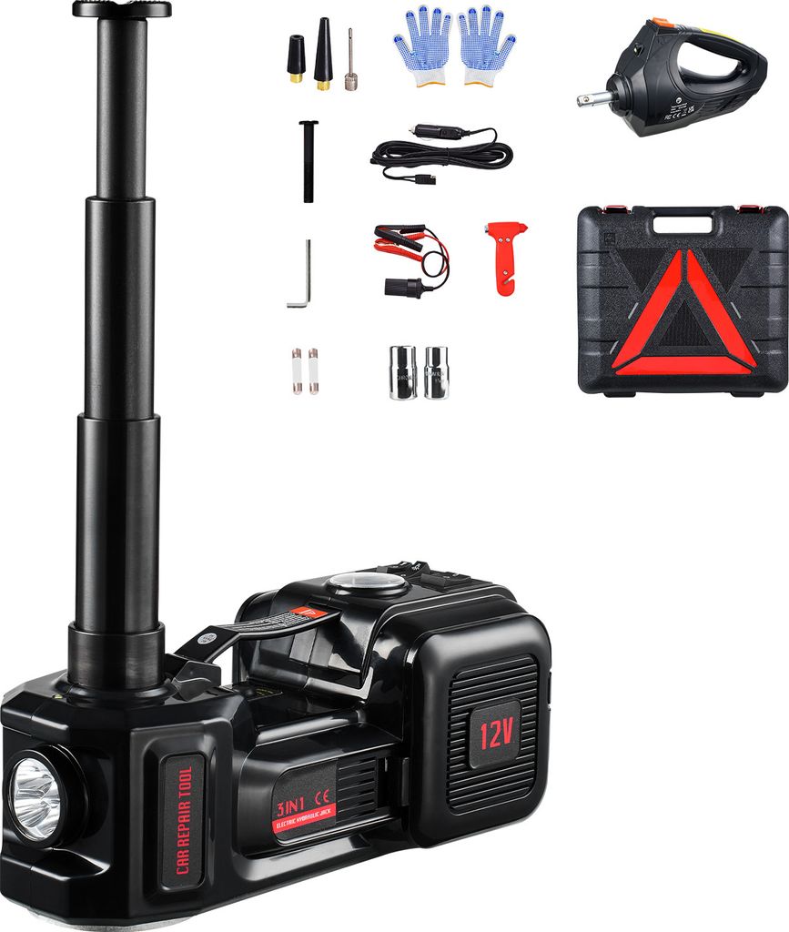 VEVOR Elektro-Wagenheber 5T, elektrischer Scherenwagenheber mit integrierter Pumpe, 12-V-Reifenmontiermaschine, Ersatz-Elektro-Schlagschrauber und ...