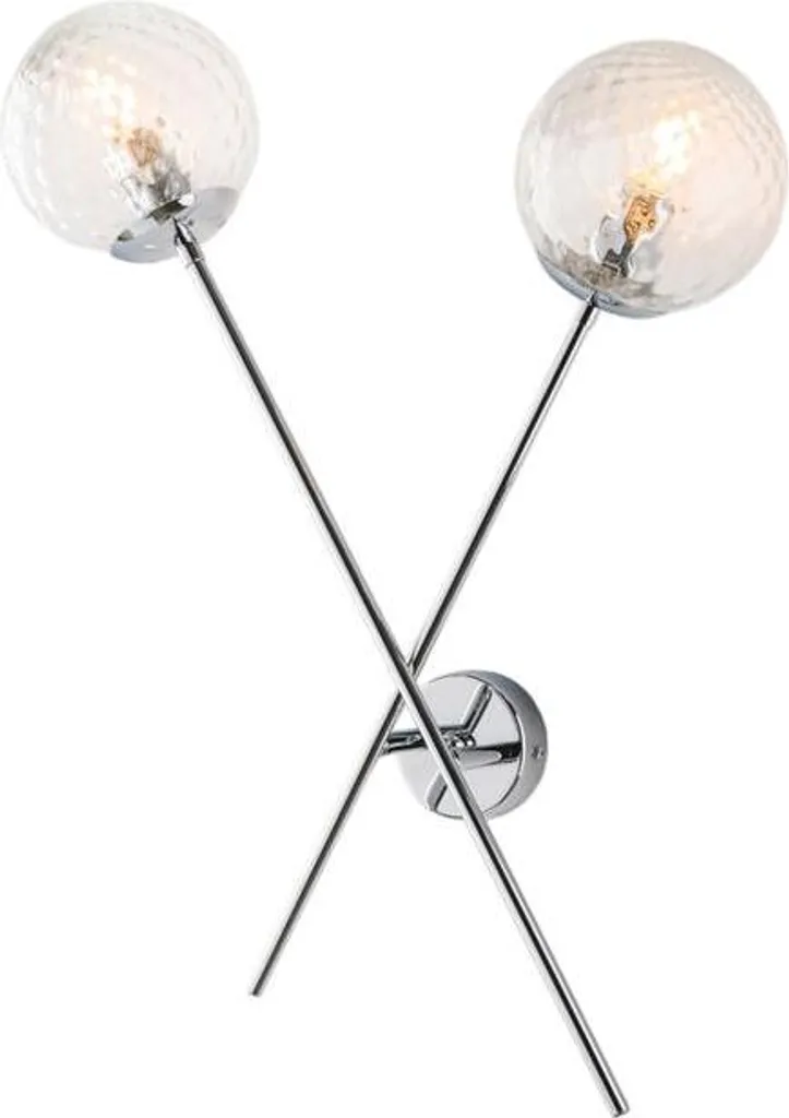 Applique murale design chrome 2 feux Demetra pour éclairage de couloir