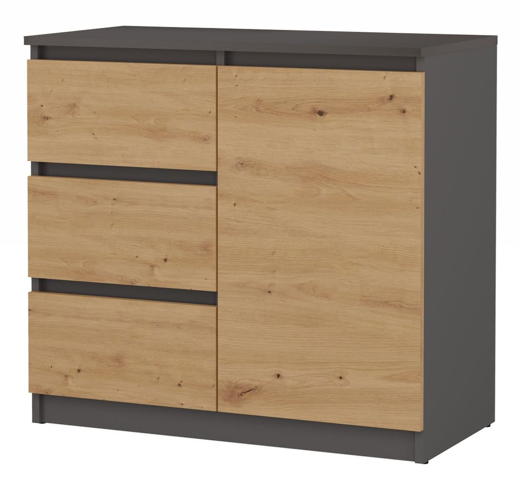 Komoda Malwa 1D3S ANTRACYT ARTISAN Zdjęcie produktu 