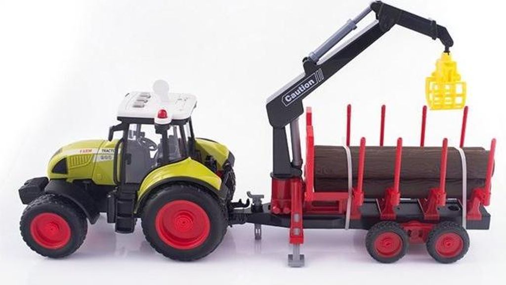 Traktor mit HDS-Anhänger zum Transport von Holz – Lena