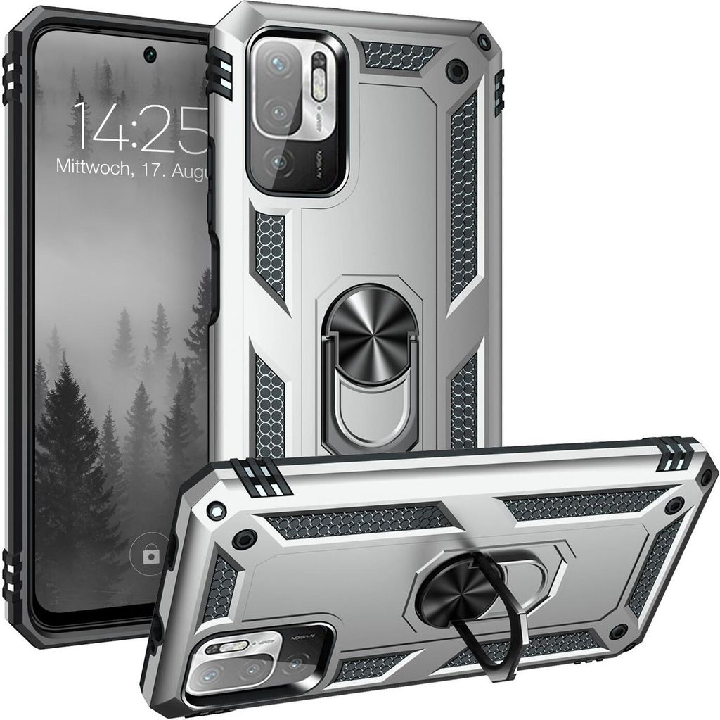 Armor Outdoor Handyhülle für Xiaomi Redmi Note 10 Pro Handy Panzer Case Cover Schutzhülle Farbe: Silber