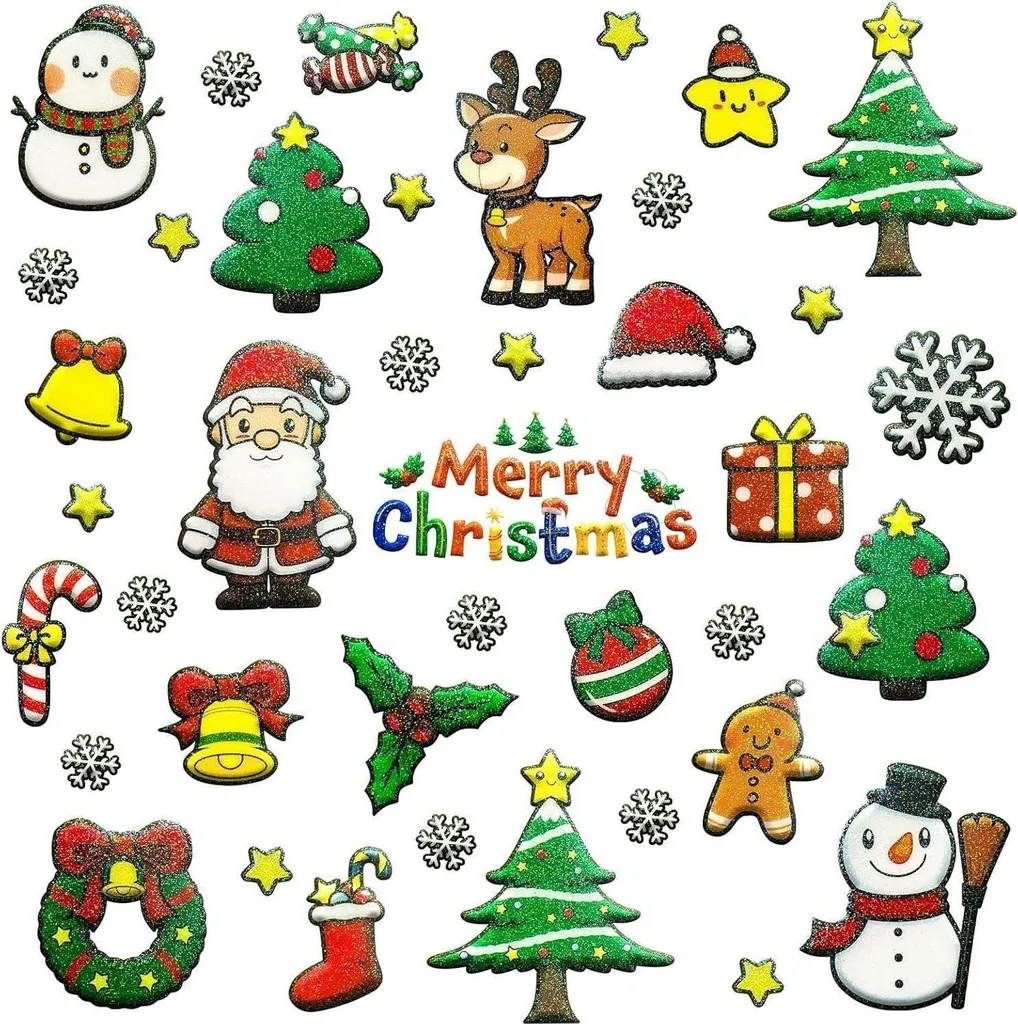 Activité Noël Enfant : 312 Stickers Scintillants Faciles à Coller