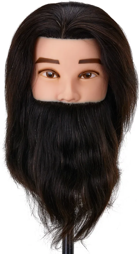 Tête d'étude Barbe 20cm Cheveux Naturels Gabbiano Wz4 Haute Qualité
