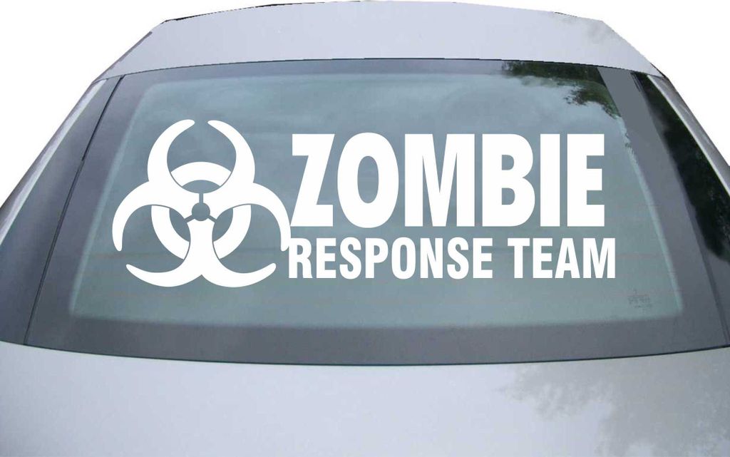 Indigos UG - Aufkleber Heckscheibe & Motorklappe DE2191 - weiß - 600x199 mm - Zombie Response Team - Auto Scheiben Fenster Heckklappe Tuning Racin...