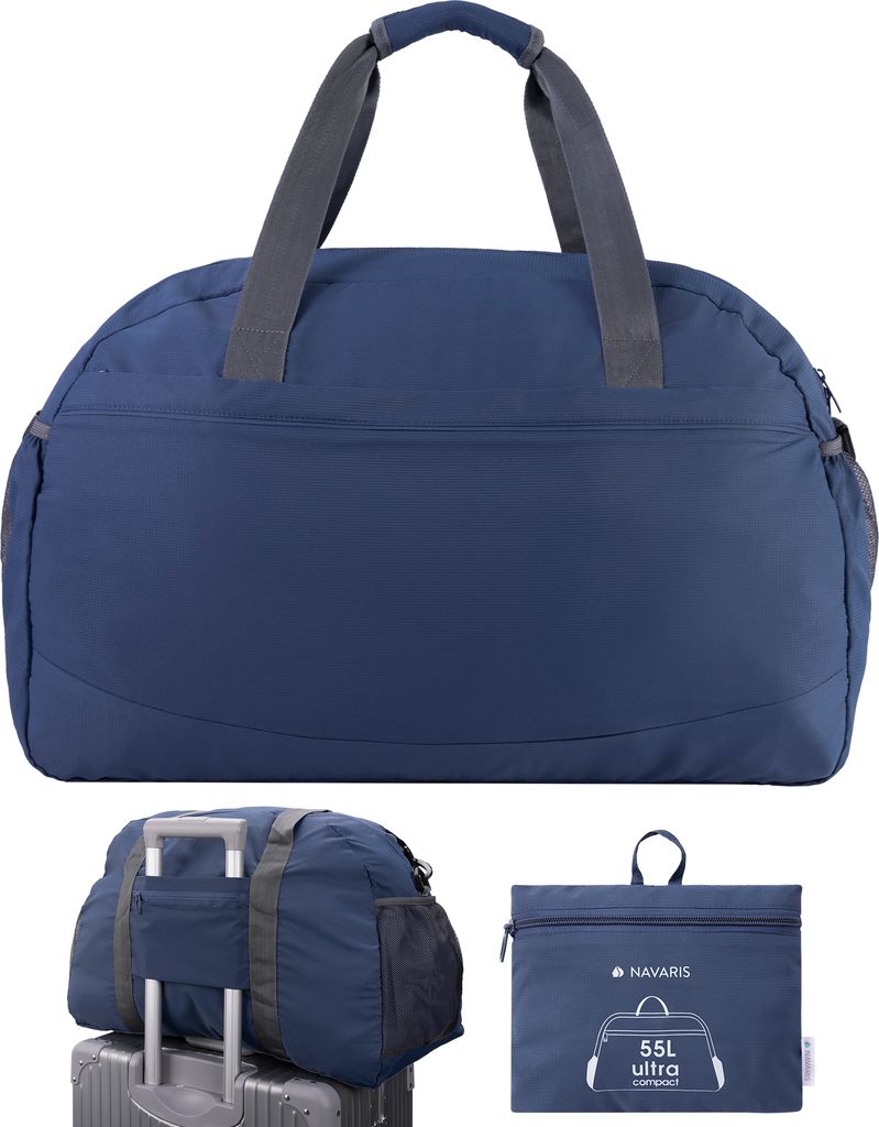 Navaris faltbare Reisetasche 55L - Reisetasche für das Handgepäck faltbar und leicht - faltbare Reisetasche 55L groß - faltbares Reisegepäck - ...