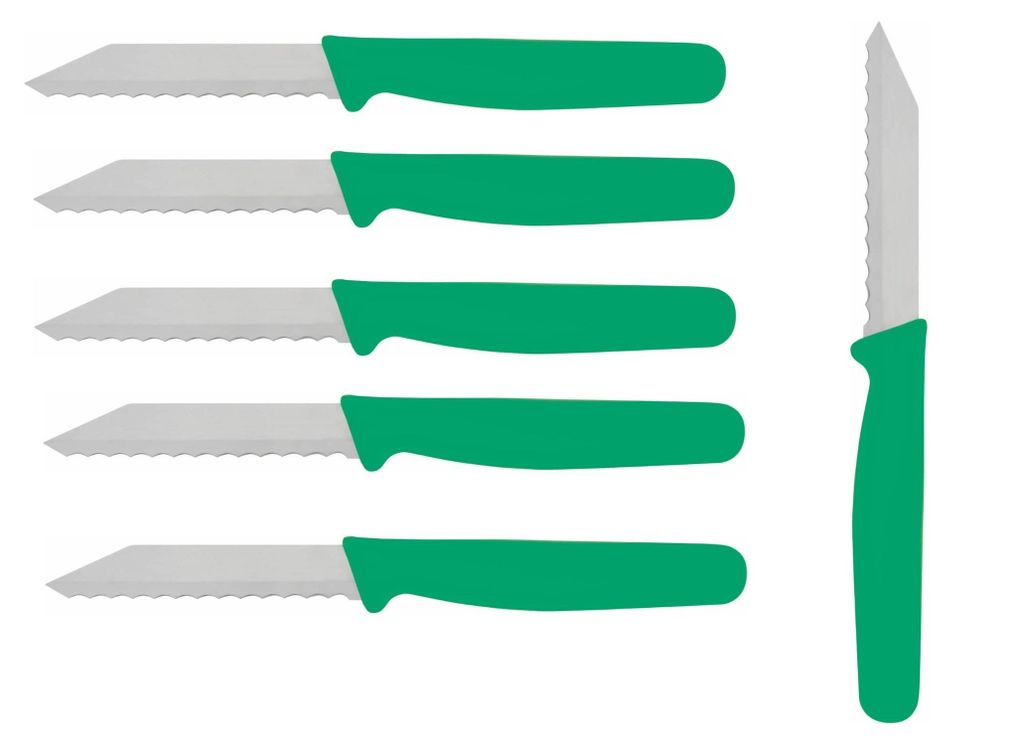 6 x Brötchenmesser Gemüsemesser Tomatenmesser Wellenschliff Produktbild 