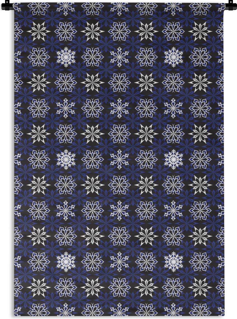 MuchoWow Wandteppich Wandbehang Neujahr - Schneeflocke - Weihnachten - Muster 120x180 cm Tapisserie Dekoration Wandtuch - Schlafzimmer - Dekorati...