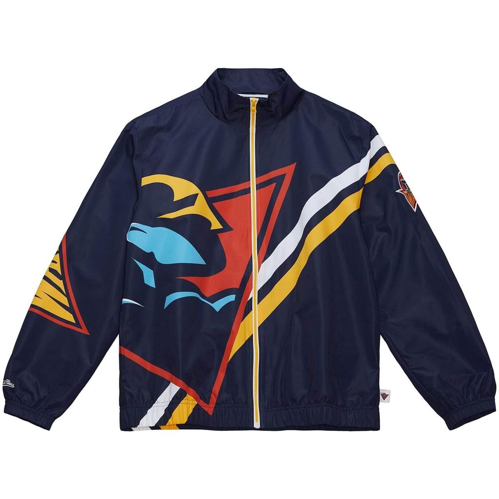 Golden State Warriors NBA Mitchell & Ness Exploded Logo Warm Up Jacke Navy-L