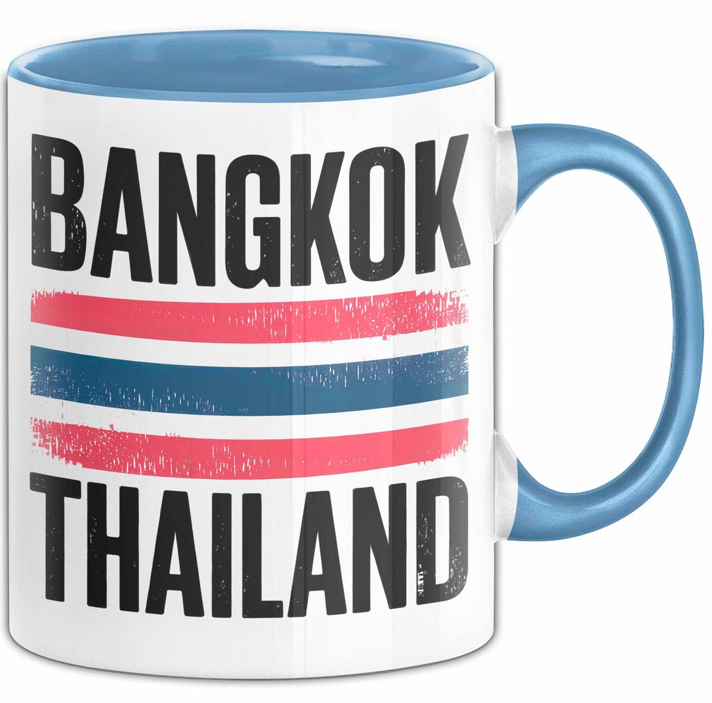 Bangkok Thailand Tasse Geschenk Lustige Geschenkidee Spruch (Blau)