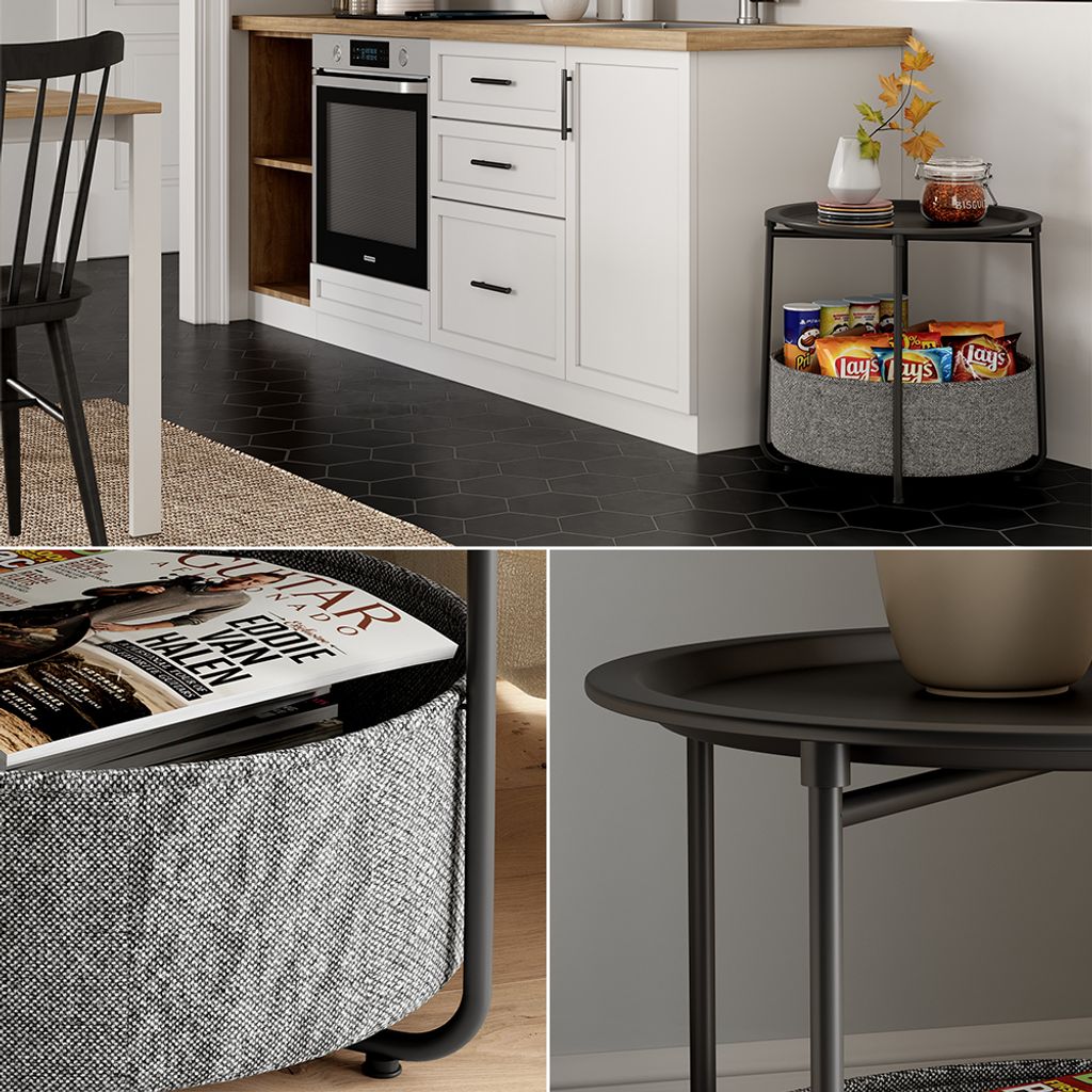 Vicco - Set De 2 Tables Basses Giva - Noir - 48 X 48 Cm - Design Moderne Pour Salon