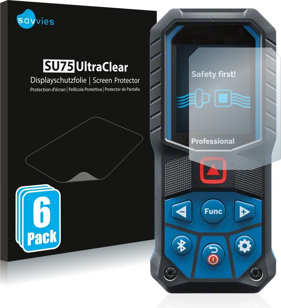 6x Für Bosch GLM 50-27 C/ 50-25 G Schutzfolie Savvies Displayschutz Display Schutz Folie Klar Transparent