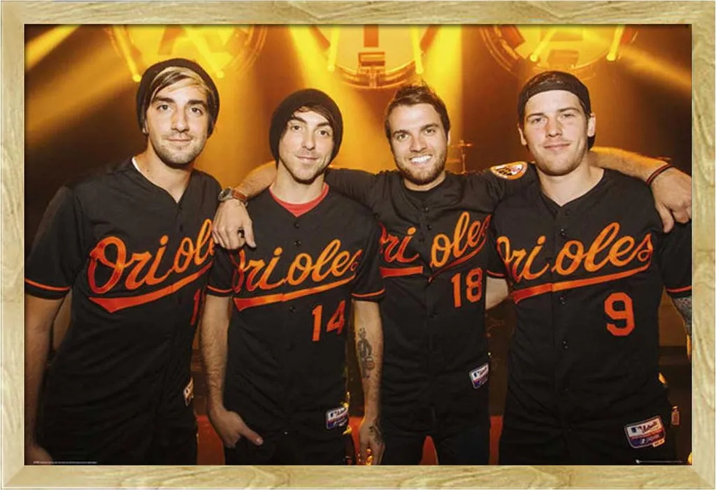 All Time Low - Poster - Gruppo + cornice rimovibile, Shinsuke® Maxi MDF faggio, vetro acrilico