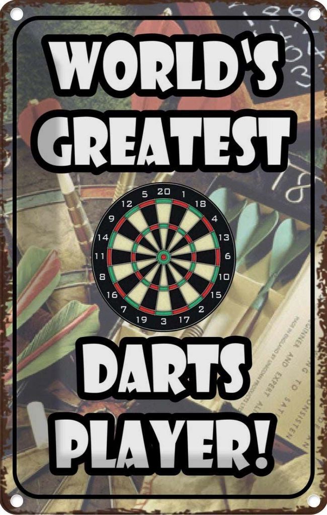 vianmo Blechschild 30x20 cm World ́s greatest Darts Player Sport Hobby