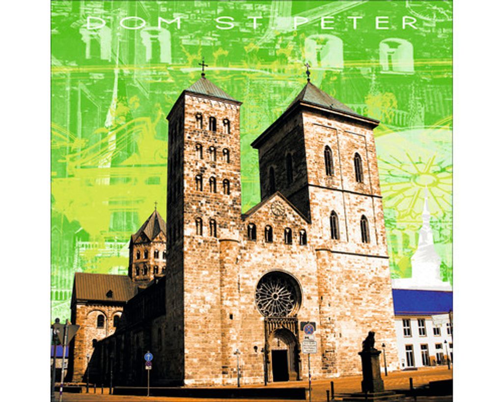 Glasbild Osnabrück Dom St. Peter grün 50x50 cm