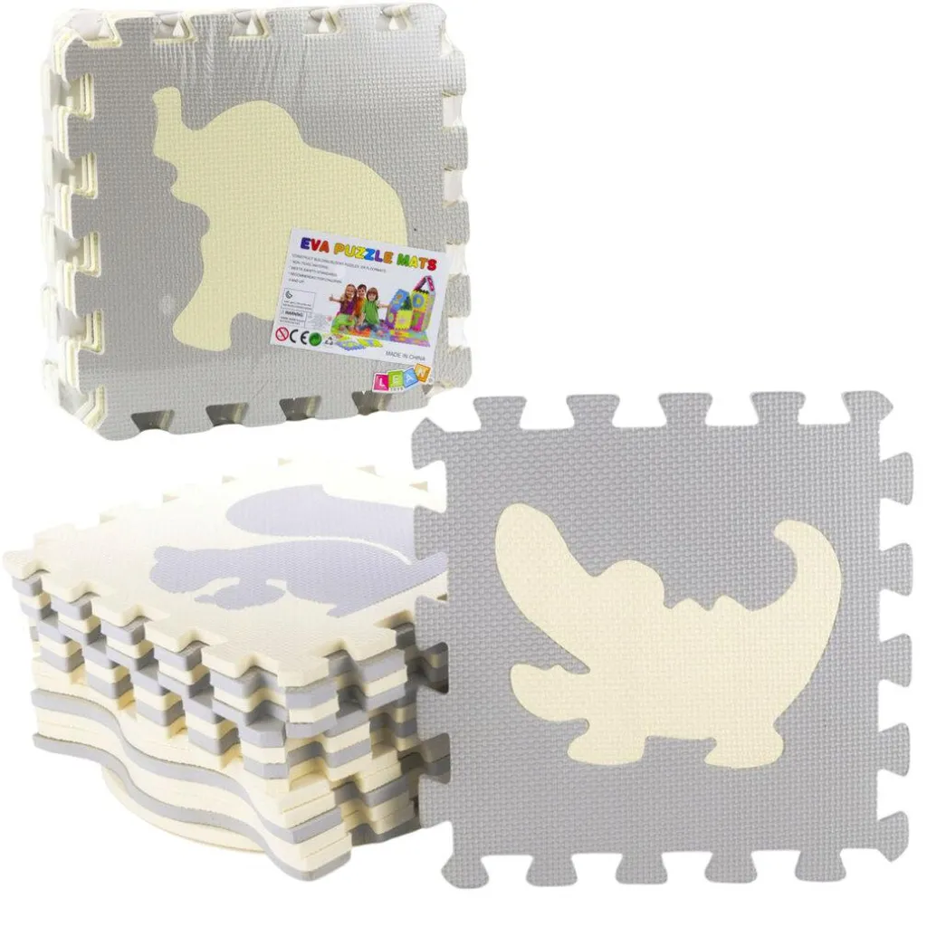 Tapis de jeu puzzle pour bébé en mousse souple Animaux - 9 dalles