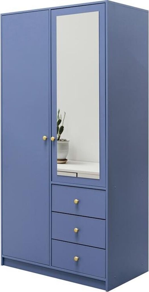 BETTSO Drehtürenschrank Kleiderschrank mit 2 Türen und 3 Produktbild 
