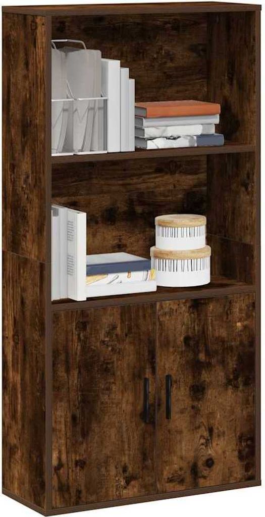 "im Angebot" Bücherregal, Standregal, Aufbewahrungsregal, Räuchereiche 60x24x120 cm Holzwerkstoff - Aktenregal CC24560