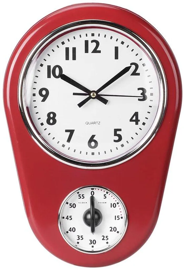 Horloge murale lisible et colorée, solution rétro rouge pour votre mur