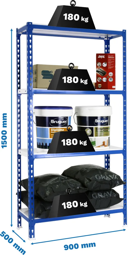 Rayonnage de Garage pour Outillage et Stockage Lourd Simonrack Bleu