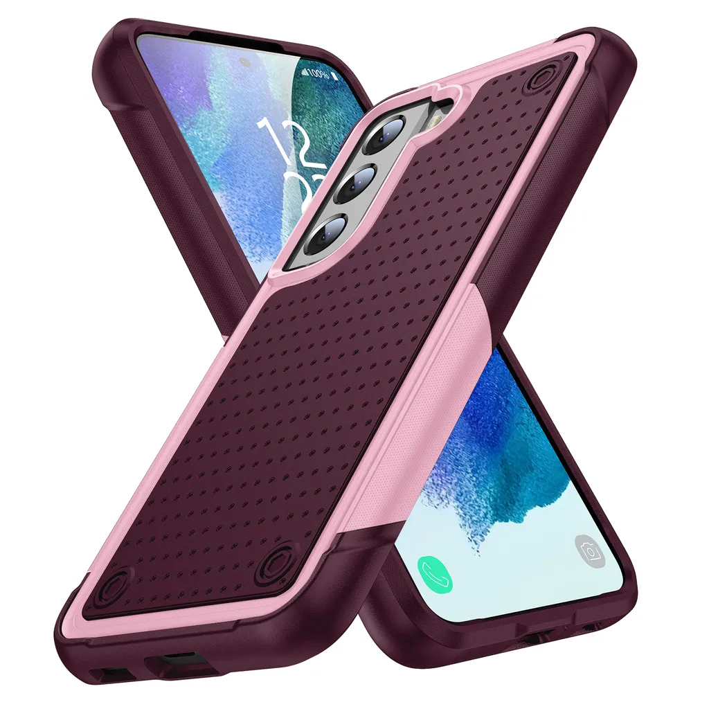 Offerta Cover Samsung S21 FE 5G Antiurto Militare Rosa Rosso 2-in-1