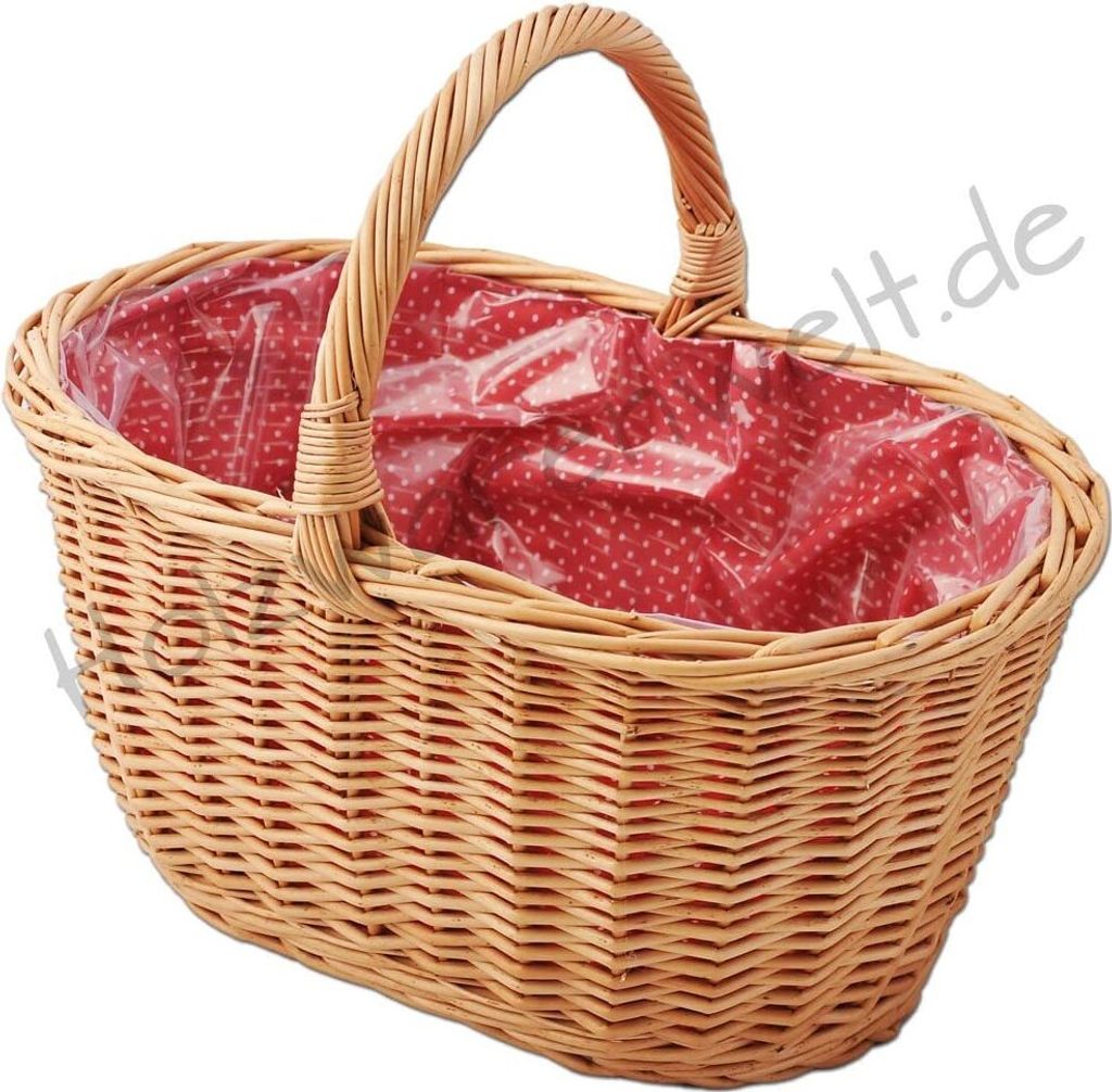 YULKA Einkaufskorb mit Stoffbezug Weidenkorb Autokorb Weide Produktbild