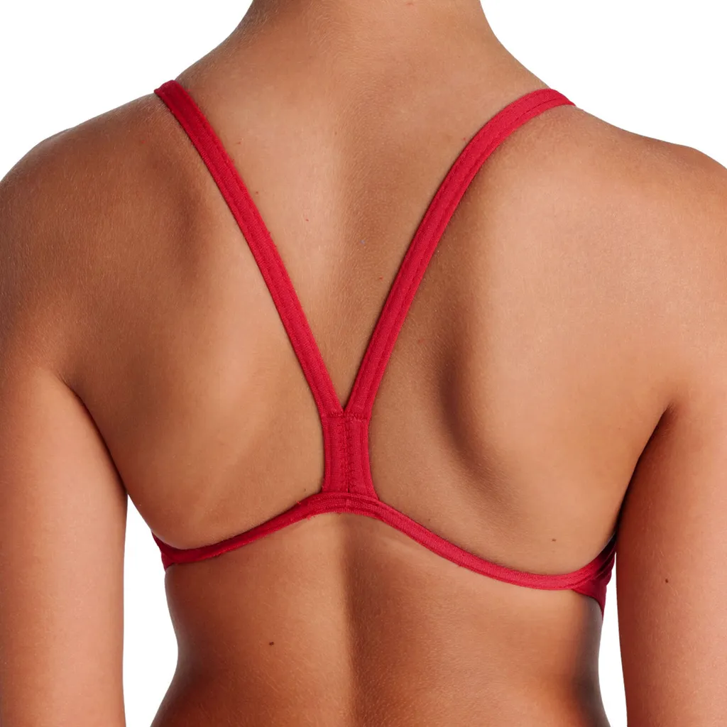 Maillot de bain fille résistant Arena Challenge Solid JR dos ouvert