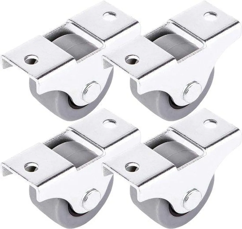 Roulettes de Meubles 25mm Fixes à Étrier et Bandage Souple - Lot de 4