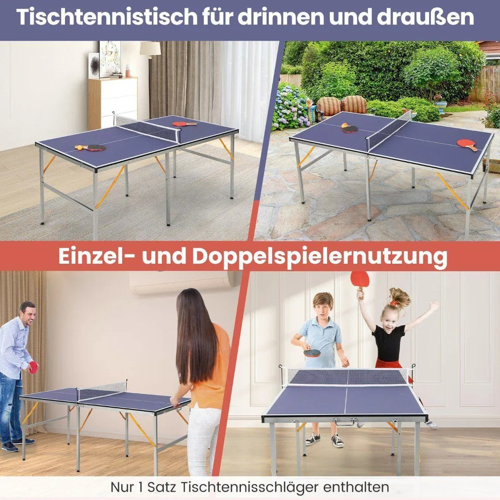 Mini Table de ping-pong kit complet avec 2 raquettes et filet ajustable - 3
