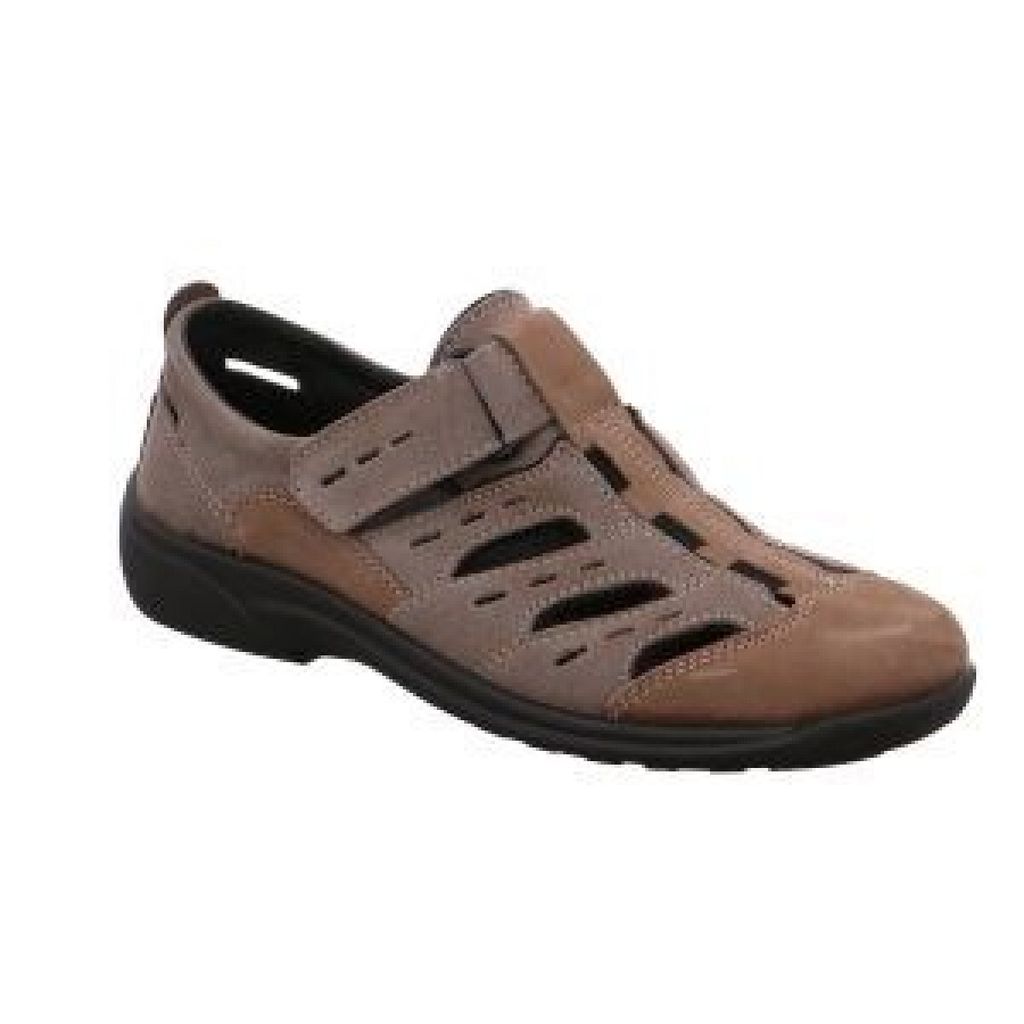 Rohde Herren Halbschuhe Slipper Leder Klettverschluss Rostock 1235, Größe:43 EU, Farbe:Beige
