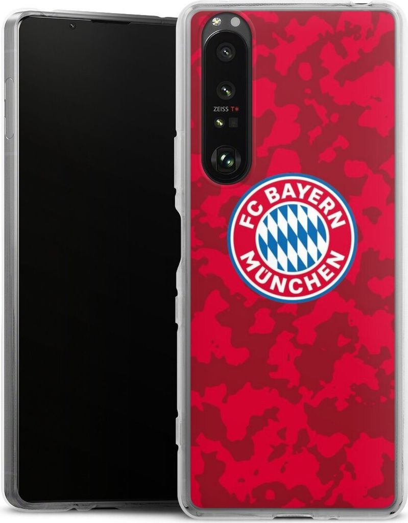 DeinDesign Handyhülle für Sony Xperia 1 III Silikon Hülle Case Smartphone Schutzhülle FC Bayern München Camouflage FCB
