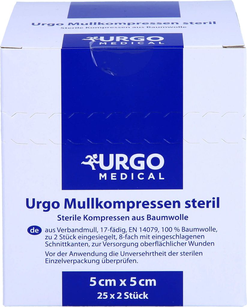 URGO MULLKOMPR 5X5CM STERIL, 25X2 St KOM Produktbild 