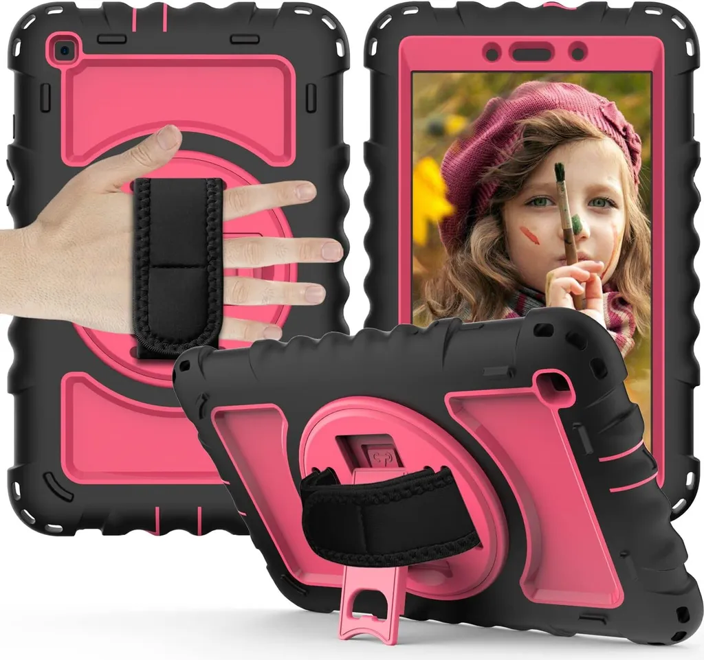 Glamour & Safe: Cover Rosa Samsung Galaxy Tab A 8.4 con Tracolla