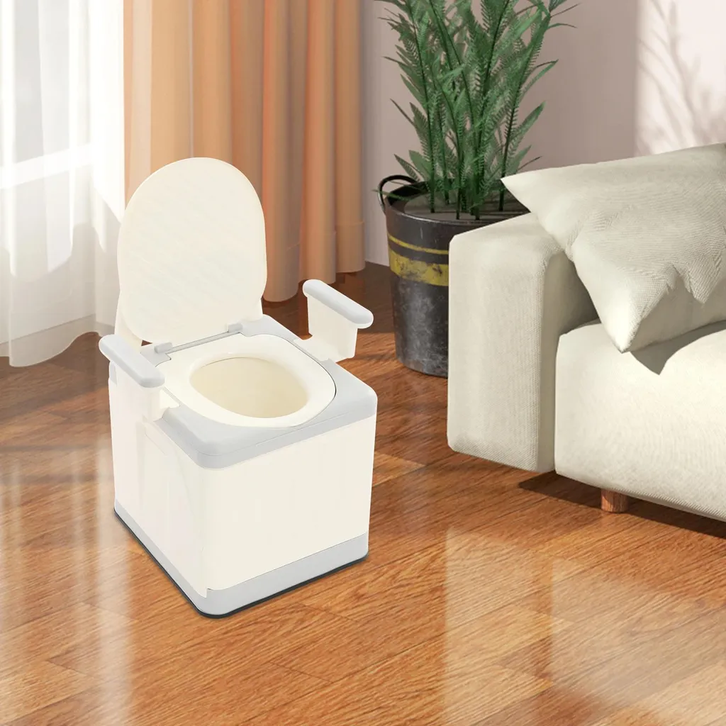 Chaise de toilette fixe anti-chute hauteur 56 cm pour senior 150 kg