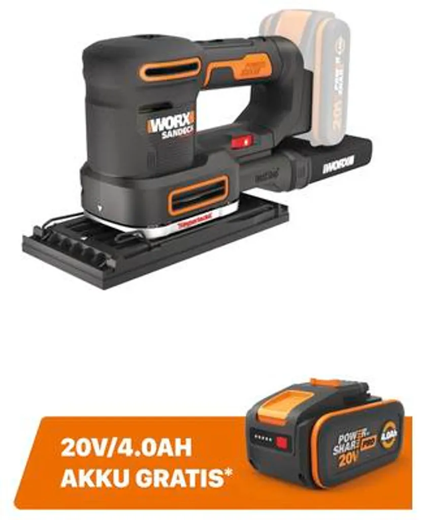 Ponceuse multifonction sans fil Worx 20V WX820.9 Basic avec accessoires - 2