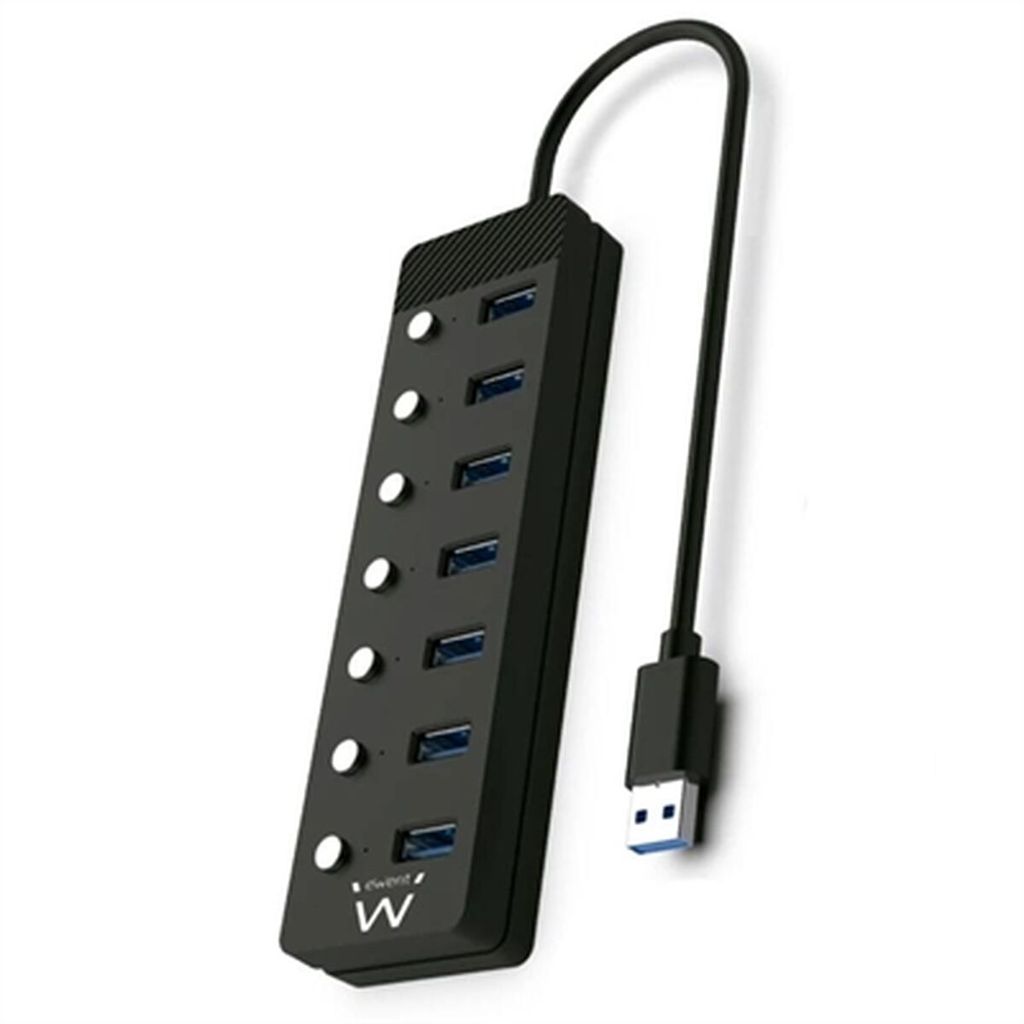 Hub Ewent EW1144 4 Portas USB 2.0/1 Porta USB 3.2 Cinzento