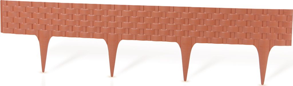 Gartenpalisade Rattan Optik, Beeteinfassung Schwarz, Terrakotta, 2,4-8m 2.4m