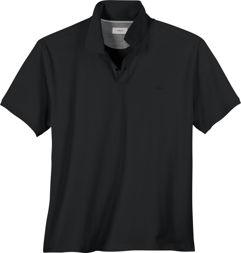 s.Oliver Übergrößen Basic Stretch-Poloshirt schwarz